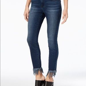 William Rast Fringe Hem Skinny Jeans